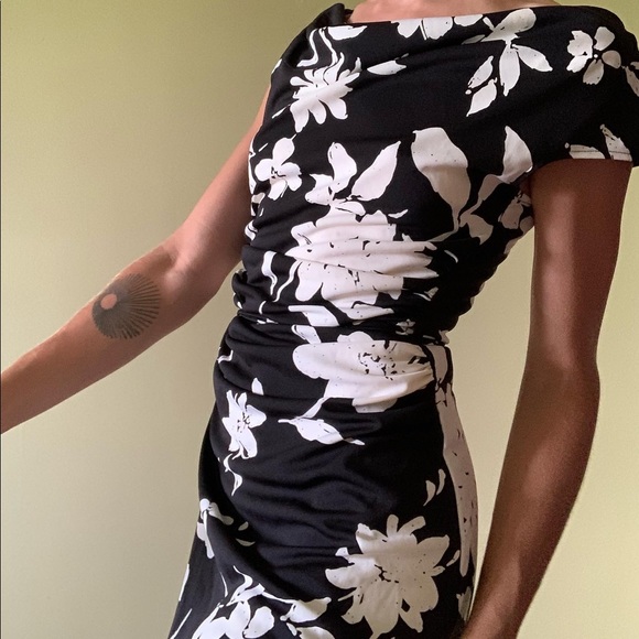 City Triangles vintage 90’s y2k ruched bodice silky floral dress - Picture 2 of 6